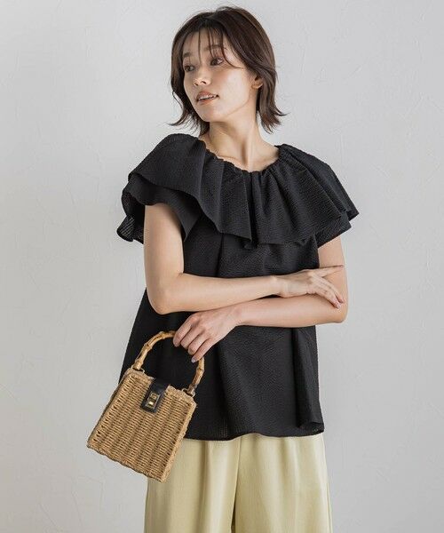 Droite lautreamont/ドロワットロートレアモン 【WEB限定】ワンダーウェーブクロスブラウス≪手洗い可能≫ ブラック M Droite lautreamont/ドロワットロートレアモン 【WEB限定】ワンダーウェーブクロスブラウス≪手洗い可能≫ ブラック M