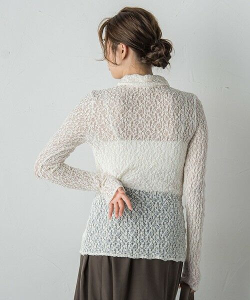 Droite lautreamont / ドロワットロートレアモン カットソー | フラワーシャーリングレースカットソー≪洗濯機で洗える≫ | 詳細5