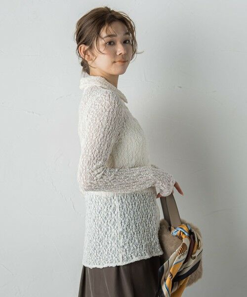 Droite lautreamont / ドロワットロートレアモン カットソー | フラワーシャーリングレースカットソー≪洗濯機で洗える≫ | 詳細6