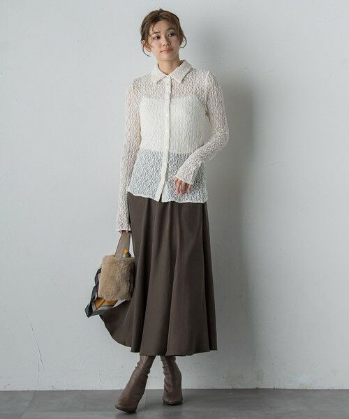 Droite lautreamont / ドロワットロートレアモン カットソー | フラワーシャーリングレースカットソー≪洗濯機で洗える≫ | 詳細1