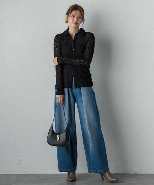 Droite lautreamont / ドロワットロートレアモン カットソー | フラワーシャーリングレースカットソー≪洗濯機で洗える≫ | 詳細13