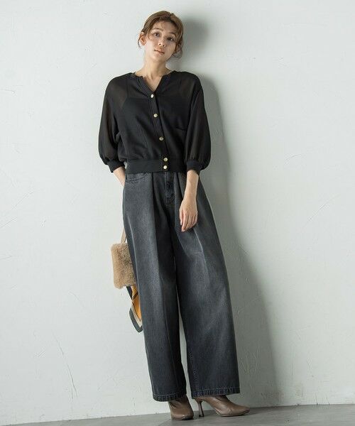 Droite lautreamont / ドロワットロートレアモン その他パンツ | タックデニムパンツ≪洗濯機で洗える≫ | 詳細3