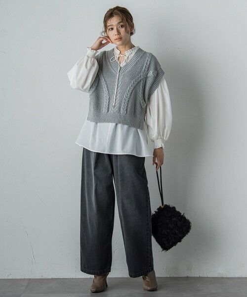 Droite lautreamont / ドロワットロートレアモン その他パンツ | タックデニムパンツ≪洗濯機で洗える≫ | 詳細10