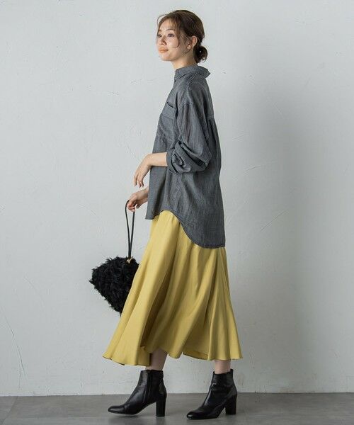 Droite lautreamont / ドロワットロートレアモン ミニ・ひざ丈スカート | フィブリルシャンブレースカート | 詳細2