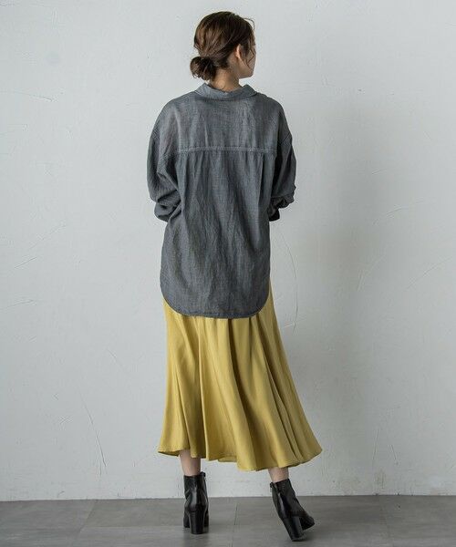 Droite lautreamont / ドロワットロートレアモン ミニ・ひざ丈スカート | フィブリルシャンブレースカート | 詳細3