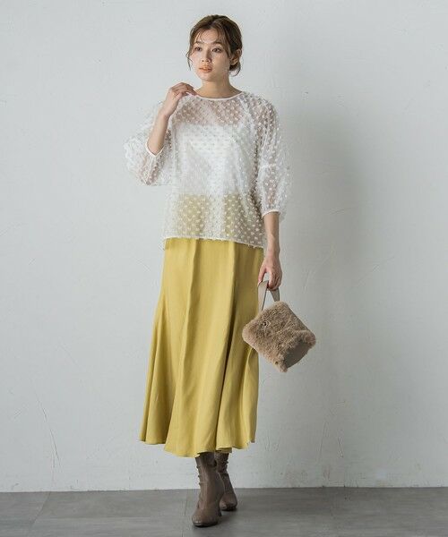 Droite lautreamont / ドロワットロートレアモン ミニ・ひざ丈スカート | フィブリルシャンブレースカート | 詳細9