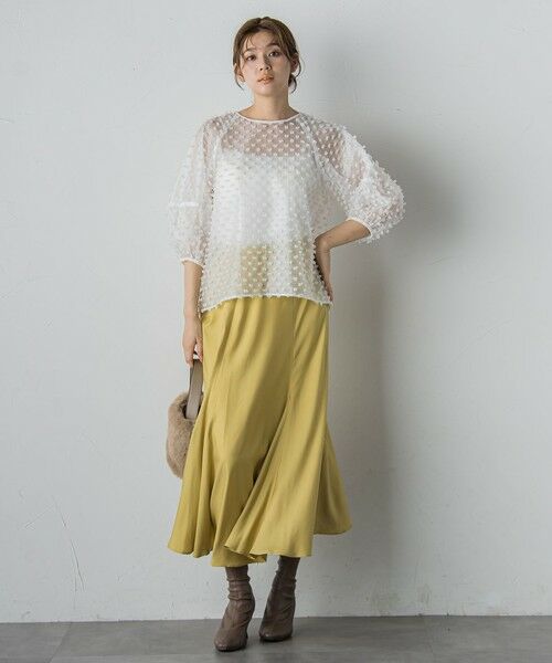 Droite lautreamont / ドロワットロートレアモン ミニ・ひざ丈スカート | フィブリルシャンブレースカート | 詳細10