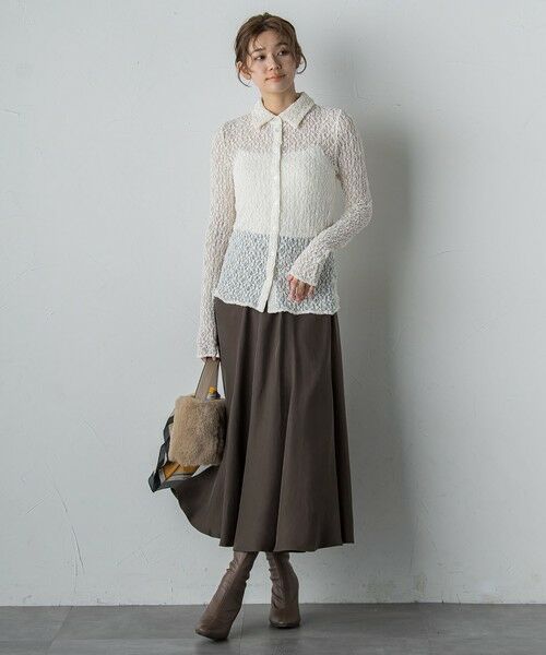 Droite lautreamont / ドロワットロートレアモン ミニ・ひざ丈スカート | フィブリルシャンブレースカート | 詳細25
