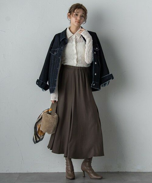 Droite lautreamont / ドロワットロートレアモン ミニ・ひざ丈スカート | フィブリルシャンブレースカート | 詳細27