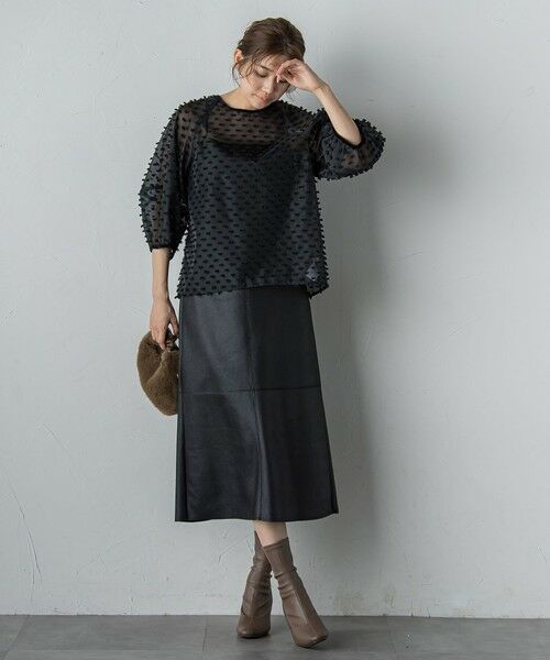 Droite lautreamont / ドロワットロートレアモン ミニ・ひざ丈スカート | マシュマロコーティングスカート≪手洗い可能≫ | 詳細1