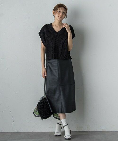 Droite lautreamont / ドロワットロートレアモン ミニ・ひざ丈スカート | マシュマロコーティングスカート≪手洗い可能≫ | 詳細8