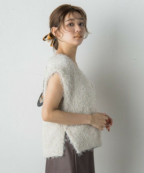 Droite lautreamont / ドロワットロートレアモン ダウンジャケット・ベスト | ラメフェザーニットベスト≪手洗い可能≫ | 詳細6