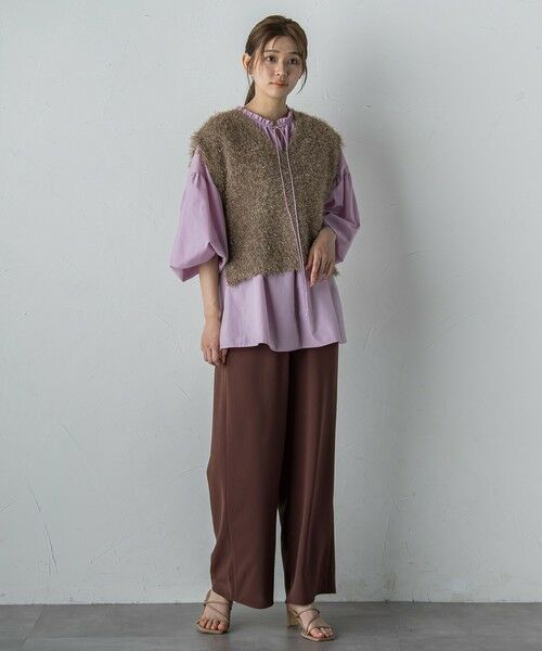 Droite lautreamont / ドロワットロートレアモン ダウンジャケット・ベスト | ラメフェザーニットベスト≪手洗い可能≫ | 詳細9