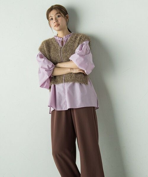 Droite lautreamont / ドロワットロートレアモン ダウンジャケット・ベスト | ラメフェザーニットベスト≪手洗い可能≫ | 詳細12