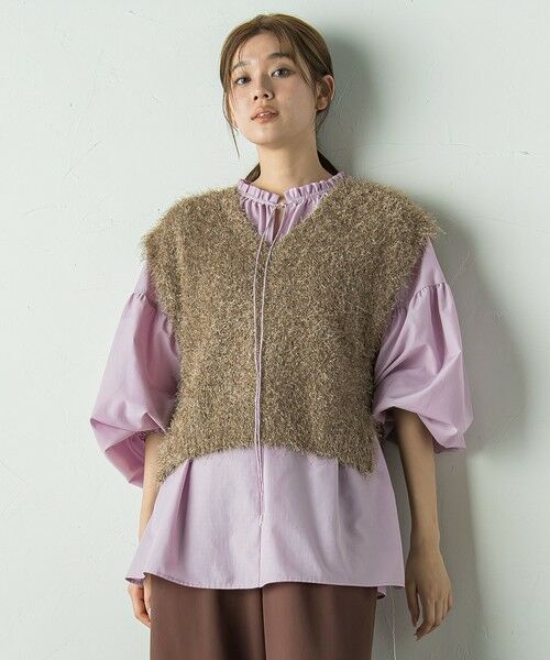 Droite lautreamont / ドロワットロートレアモン ダウンジャケット・ベスト | ラメフェザーニットベスト≪手洗い可能≫ | 詳細13