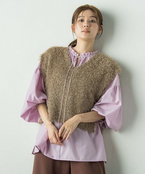 Droite lautreamont / ドロワットロートレアモン ダウンジャケット・ベスト | ラメフェザーニットベスト≪手洗い可能≫ | 詳細14