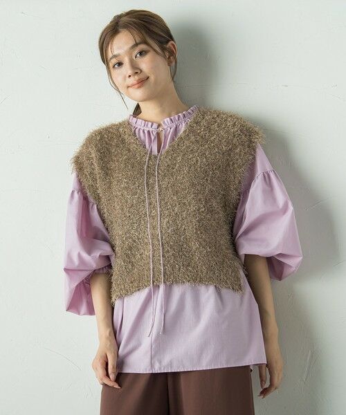 Droite lautreamont / ドロワットロートレアモン ダウンジャケット・ベスト | ラメフェザーニットベスト≪手洗い可能≫ | 詳細15