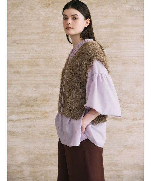 Droite lautreamont / ドロワットロートレアモン ダウンジャケット・ベスト | ラメフェザーニットベスト≪手洗い可能≫ | 詳細18