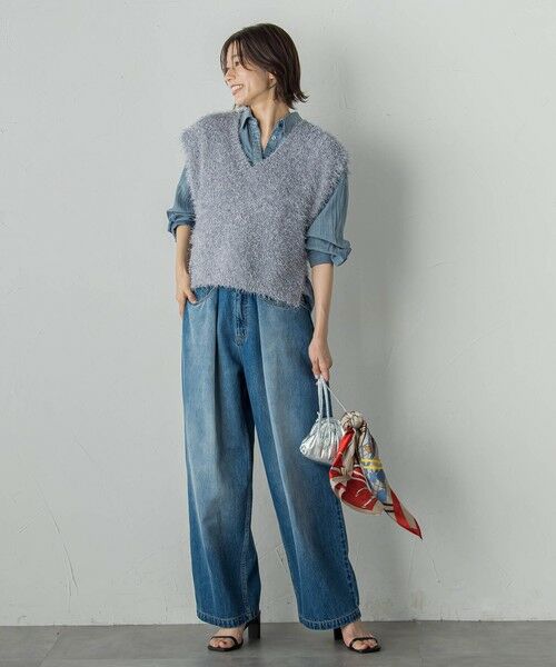 Droite lautreamont / ドロワットロートレアモン ダウンジャケット・ベスト | ラメフェザーニットベスト≪手洗い可能≫ | 詳細21