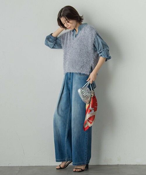 Droite lautreamont / ドロワットロートレアモン ダウンジャケット・ベスト | ラメフェザーニットベスト≪手洗い可能≫ | 詳細24