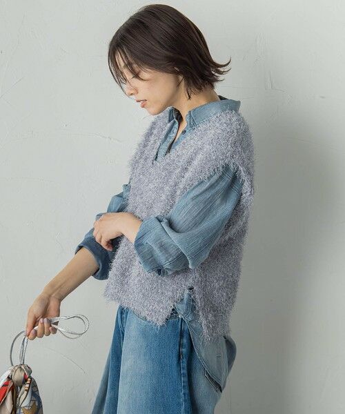 Droite lautreamont / ドロワットロートレアモン ダウンジャケット・ベスト | ラメフェザーニットベスト≪手洗い可能≫ | 詳細26