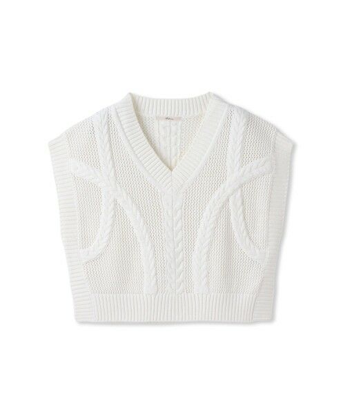 Droite lautreamont / ドロワットロートレアモン ダウンジャケット・ベスト | メッシュケーブルニットベスト≪手洗い可能≫ | 詳細8