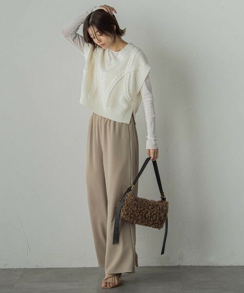 Droite lautreamont / ドロワットロートレアモン ダウンジャケット・ベスト | メッシュケーブルニットベスト≪手洗い可能≫ | 詳細4