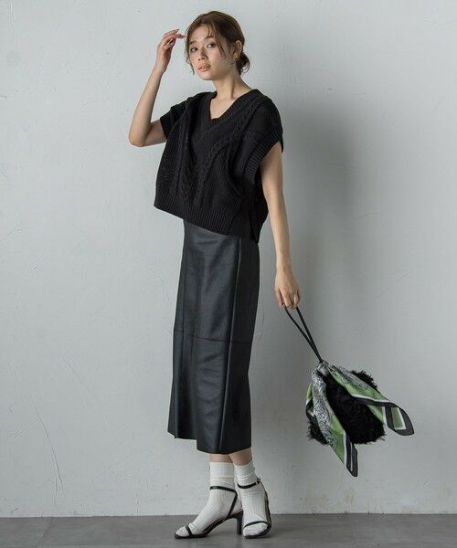 Droite lautreamont / ドロワットロートレアモン ダウンジャケット・ベスト | メッシュケーブルニットベスト≪手洗い可能≫ | 詳細9