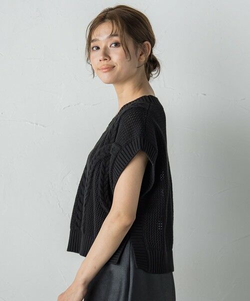 Droite lautreamont / ドロワットロートレアモン ダウンジャケット・ベスト | メッシュケーブルニットベスト≪手洗い可能≫ | 詳細13