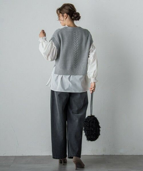 Droite lautreamont / ドロワットロートレアモン ダウンジャケット・ベスト | メッシュケーブルニットベスト≪手洗い可能≫ | 詳細18