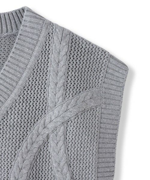 Droite lautreamont / ドロワットロートレアモン ダウンジャケット・ベスト | メッシュケーブルニットベスト≪手洗い可能≫ | 詳細25