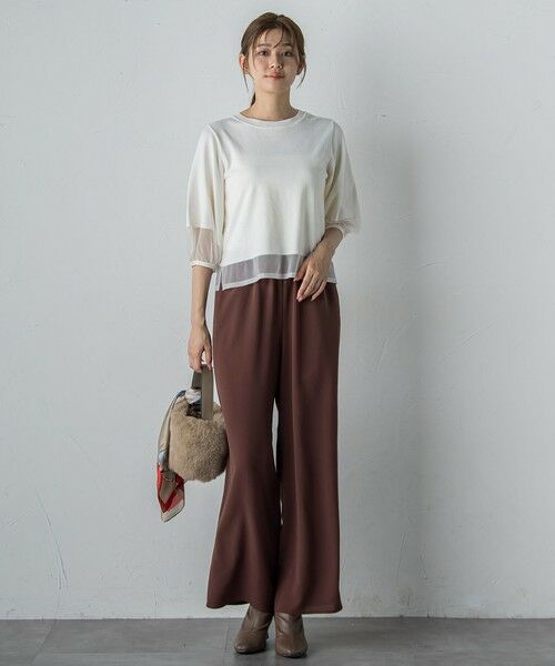 Droite lautreamont / ドロワットロートレアモン ニット・セーター | シアー切替えニット≪手洗い可能≫ | 詳細1