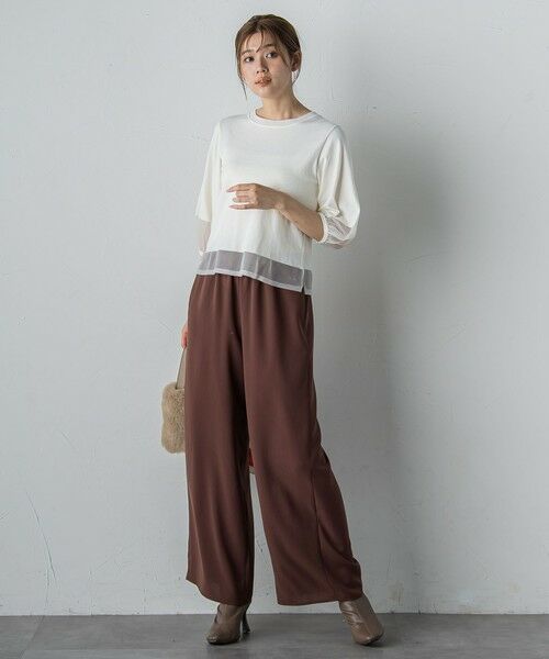 Droite lautreamont / ドロワットロートレアモン ニット・セーター | シアー切替えニット≪手洗い可能≫ | 詳細2