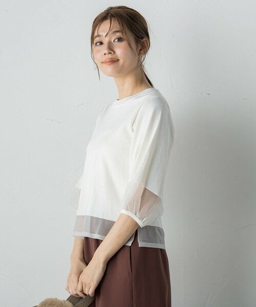 Droite lautreamont / ドロワットロートレアモン ニット・セーター | シアー切替えニット≪手洗い可能≫ | 詳細5