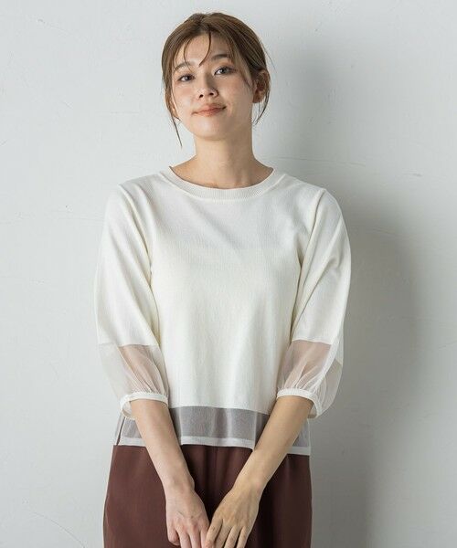 Droite lautreamont / ドロワットロートレアモン ニット・セーター | シアー切替えニット≪手洗い可能≫ | 詳細7