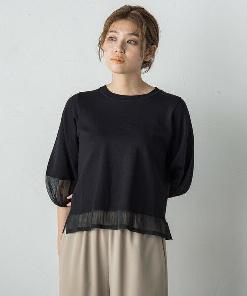 Droite lautreamont / ドロワットロートレアモン ニット・セーター | シアー切替えニット≪手洗い可能≫ | 詳細12