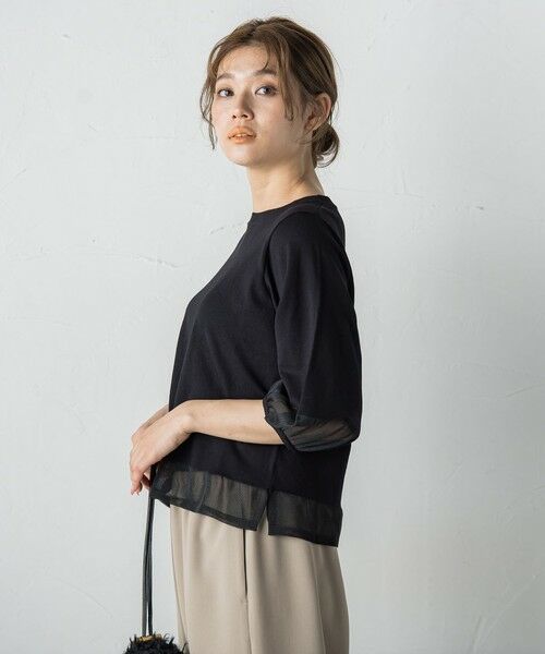 Droite lautreamont / ドロワットロートレアモン ニット・セーター | シアー切替えニット≪手洗い可能≫ | 詳細13