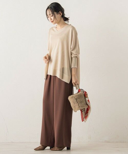 Droite lautreamont / ドロワットロートレアモン ニット・セーター | Vネックバイカラープルオーバー≪手洗い可能≫ | 詳細11