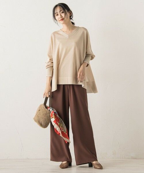 Droite lautreamont / ドロワットロートレアモン ニット・セーター | Vネックバイカラープルオーバー≪手洗い可能≫ | 詳細12