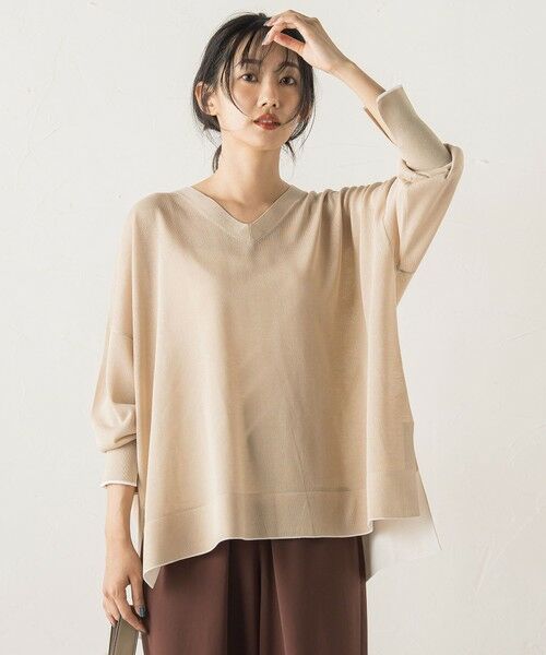 Droite lautreamont / ドロワットロートレアモン ニット・セーター | Vネックバイカラープルオーバー≪手洗い可能≫ | 詳細16