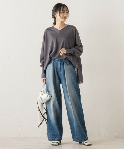 Droite lautreamont / ドロワットロートレアモン ニット・セーター | Vネックバイカラープルオーバー≪手洗い可能≫ | 詳細25