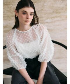 Droite lautreamont / ドロワットロートレアモン シャツ・ブラウス | ポンポンジャガードブラウス≪洗濯機で洗える≫