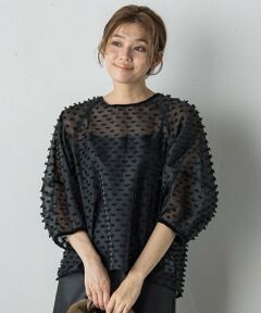 Droite lautreamont / ドロワットロートレアモン シャツ・ブラウス | ポンポンジャガードブラウス≪洗濯機で洗える≫