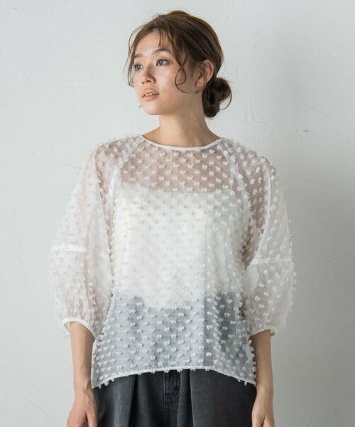 Droite lautreamont / ドロワットロートレアモン シャツ・ブラウス | ポンポンジャガードブラウス≪洗濯機で洗える≫ | 詳細10