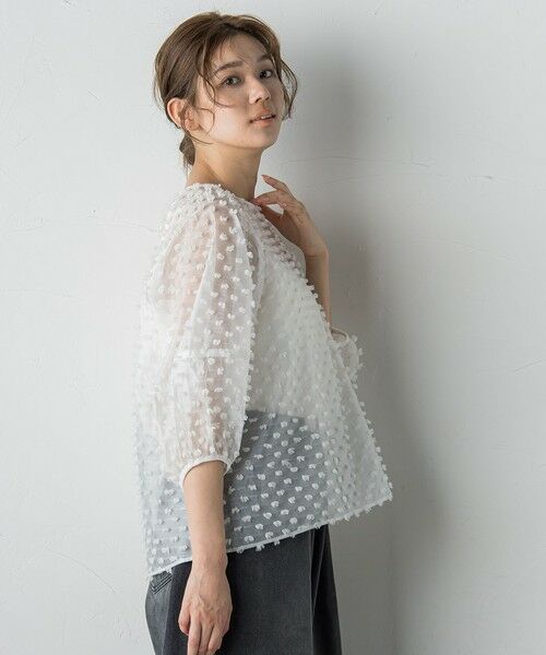 Droite lautreamont / ドロワットロートレアモン シャツ・ブラウス | ポンポンジャガードブラウス≪洗濯機で洗える≫ | 詳細11