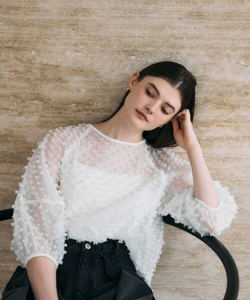 Droite lautreamont / ドロワットロートレアモン シャツ・ブラウス | ポンポンジャガードブラウス≪洗濯機で洗える≫ | 詳細2