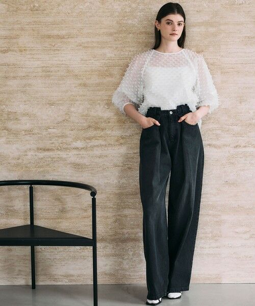 Droite lautreamont / ドロワットロートレアモン シャツ・ブラウス | ポンポンジャガードブラウス≪洗濯機で洗える≫ | 詳細3