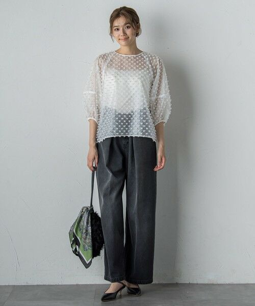 Droite lautreamont / ドロワットロートレアモン シャツ・ブラウス | ポンポンジャガードブラウス≪洗濯機で洗える≫ | 詳細4