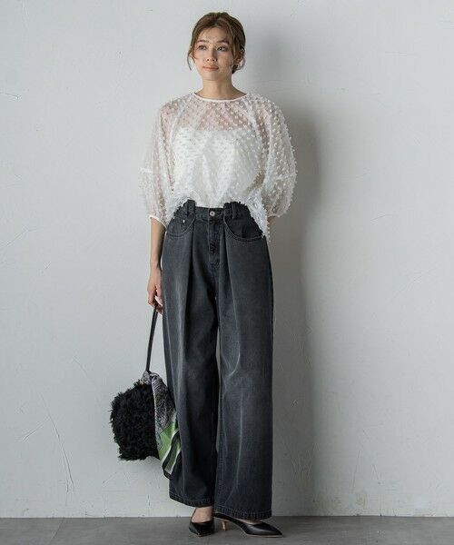 Droite lautreamont / ドロワットロートレアモン シャツ・ブラウス | ポンポンジャガードブラウス≪洗濯機で洗える≫ | 詳細8