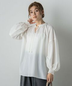 Droite lautreamont / ドロワットロートレアモン シャツ・ブラウス | セミシアーフリルブラウス≪洗濯機で洗える≫